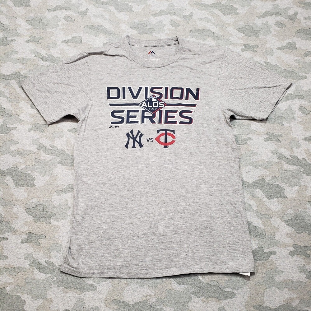 ALDS Division Series NY Giants Vs Minnesota Twins Shirt Mens‎ Small Gray MLB